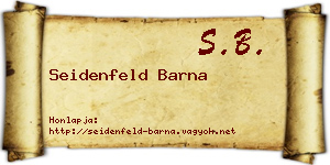 Seidenfeld Barna névjegykártya